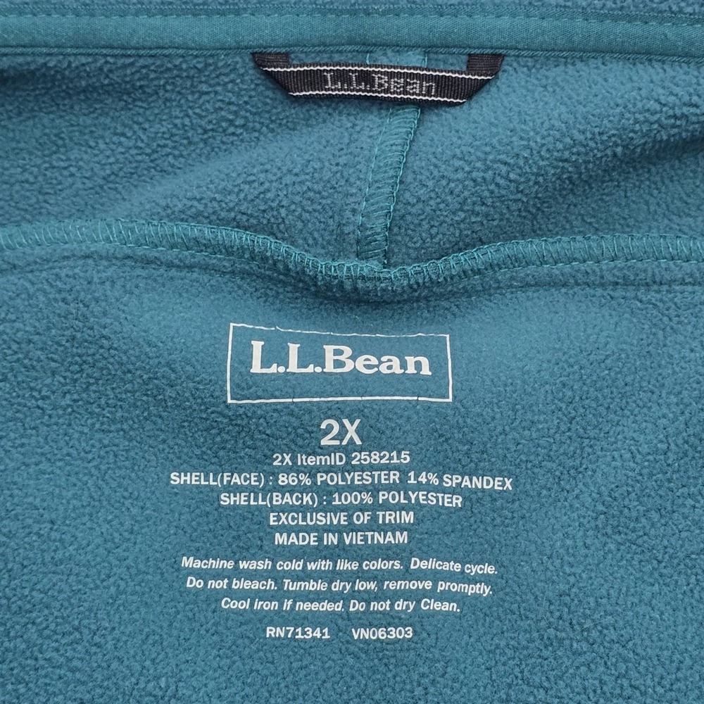 LL Bean Womens 2X Softshell Jacket Teal Blue Fleece Lined Full Zip 258215 - Picture 7 of 16